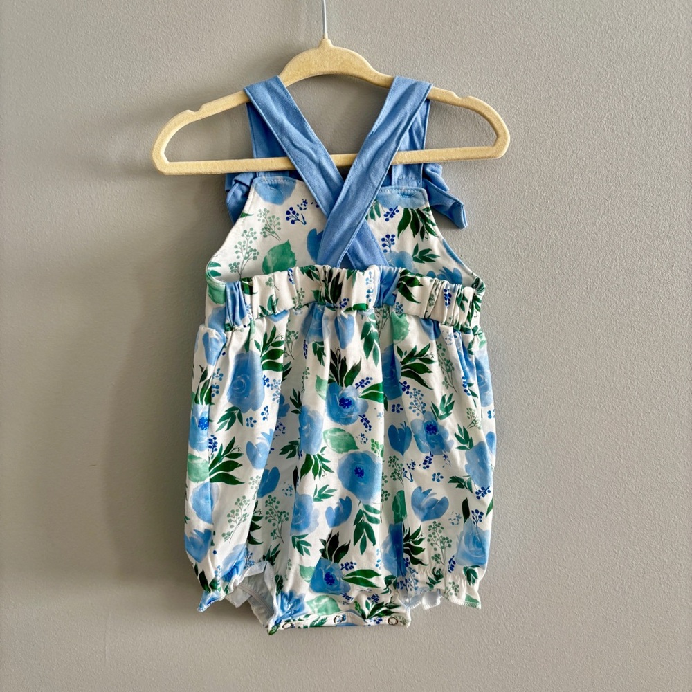 Abby & Evie Floral Bow Bubble Romper NWT 12M - Picture 5 of 5